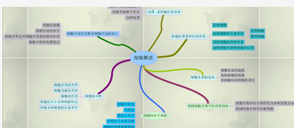 细胞生物学思维导图(王金发)