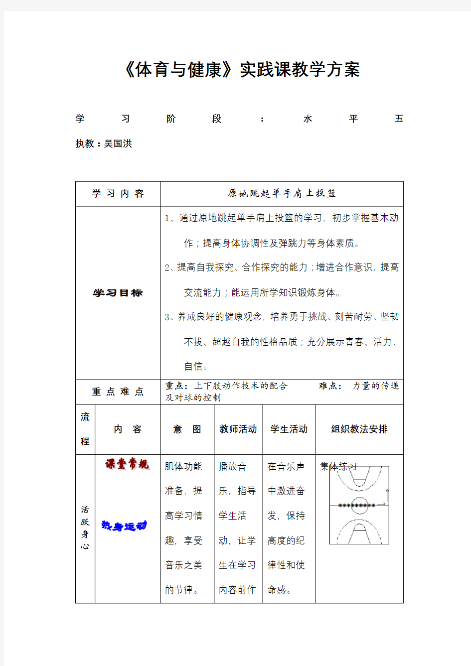 原地跳起单手投篮