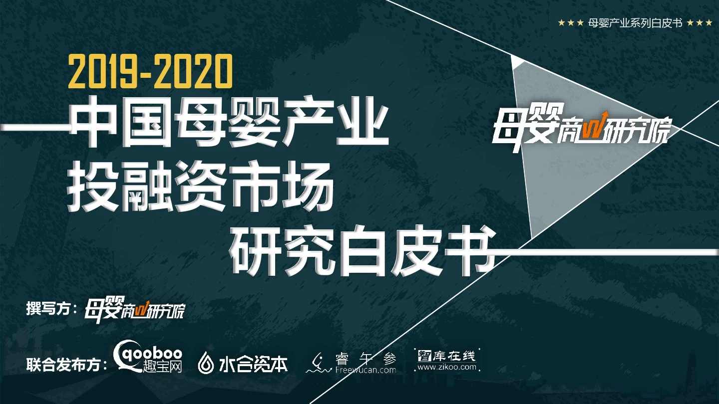 2019-2020中国母婴产业投融资市场研究白皮书