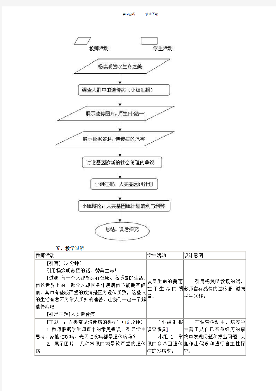 《人类遗传病》教案示例