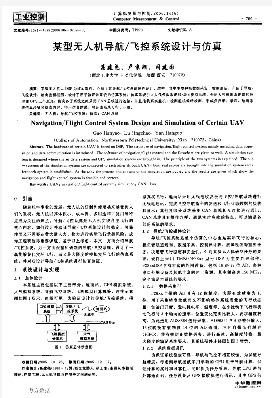 某型无人机导航_飞控系统设计与仿真