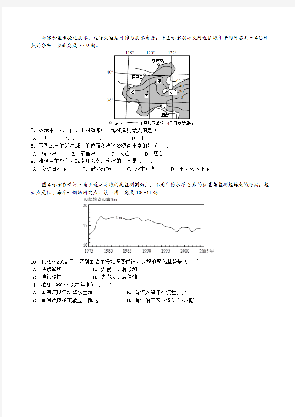 2015年高考地理(全国I卷)