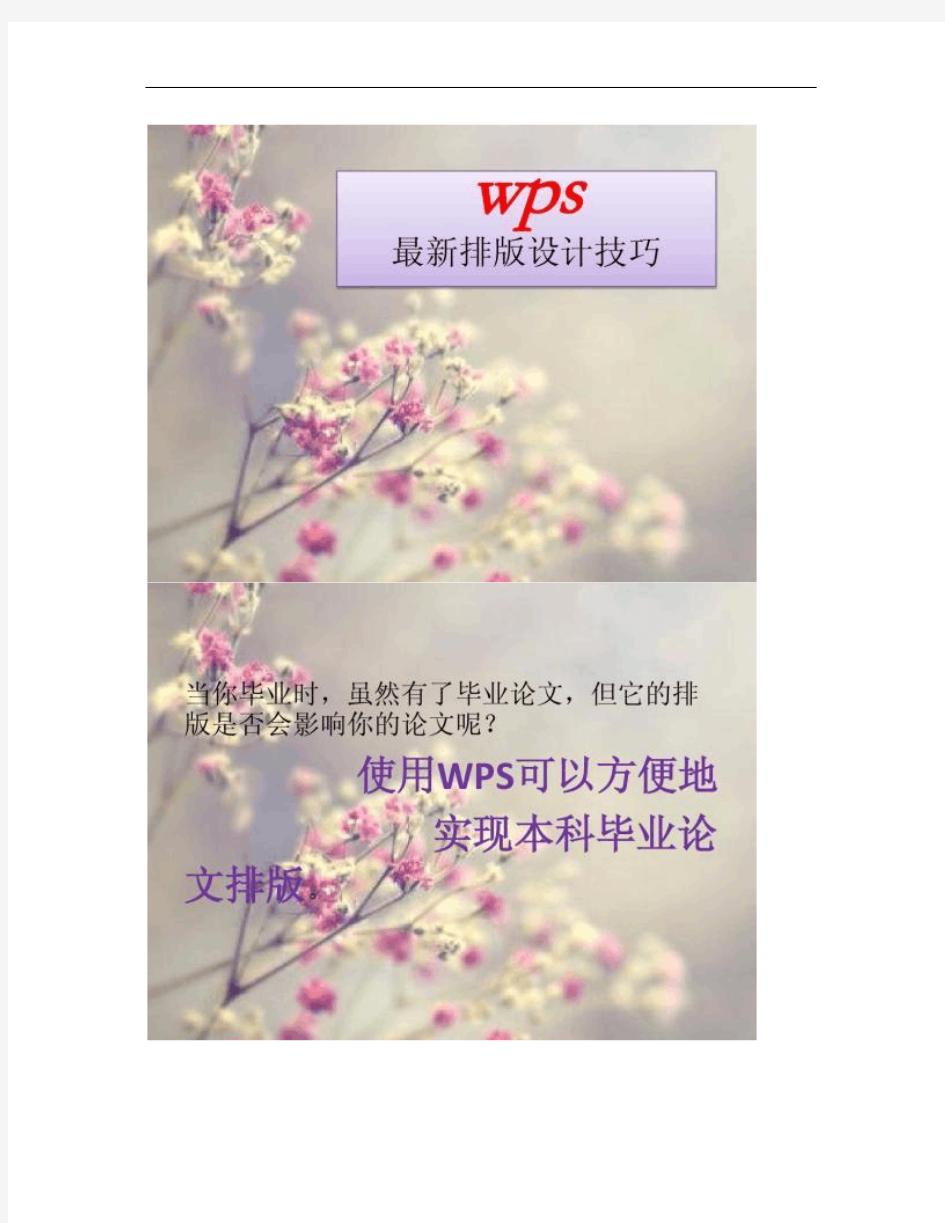 wps最新排版设计技巧.