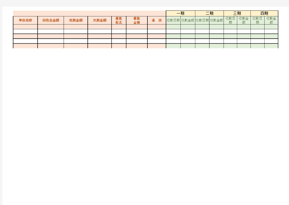 财务收付款记录表