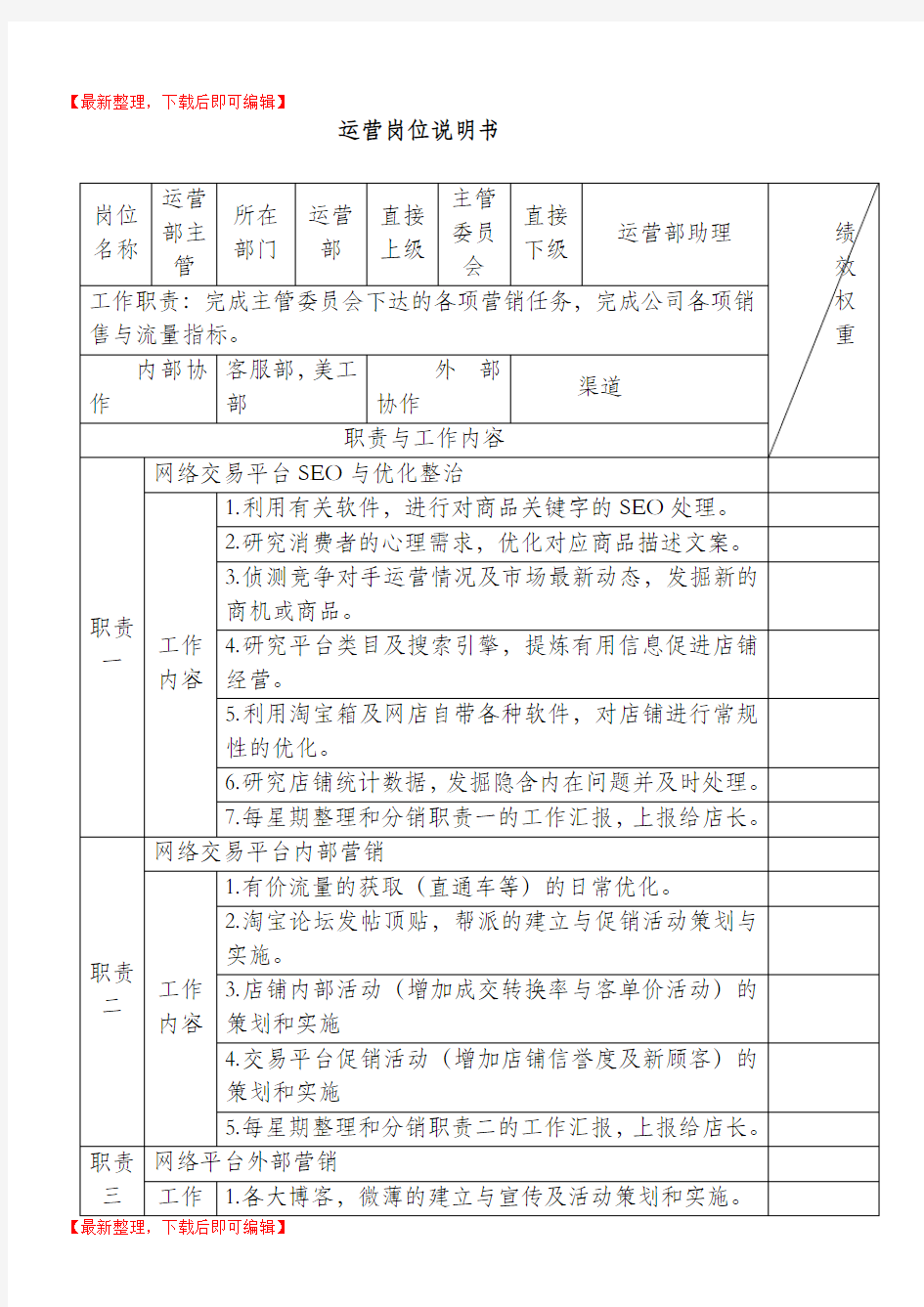 淘宝各岗位说明书(精编文档).doc