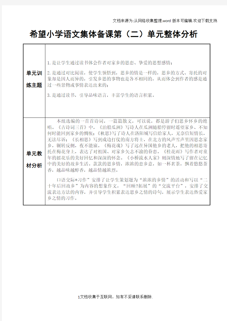 人教版五年级语文上册第二单元