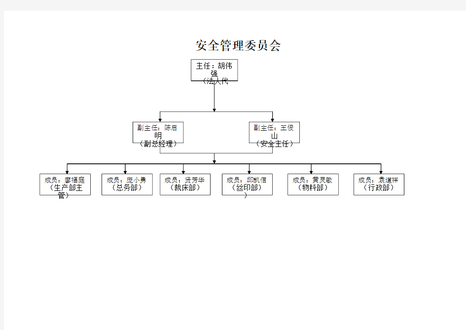 安全管理委员会组织结构图