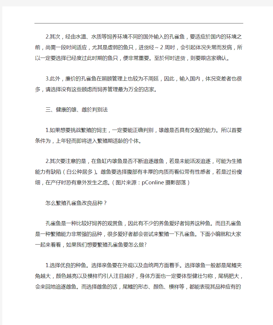 怎么繁殖孔雀鱼改良品种,选购健康孔雀鱼的三项注意