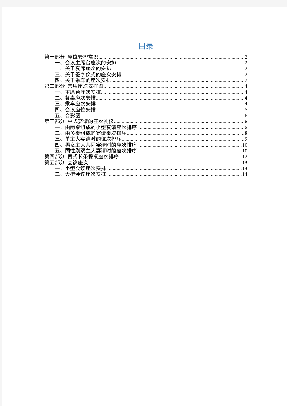 会议座次礼仪安排图示