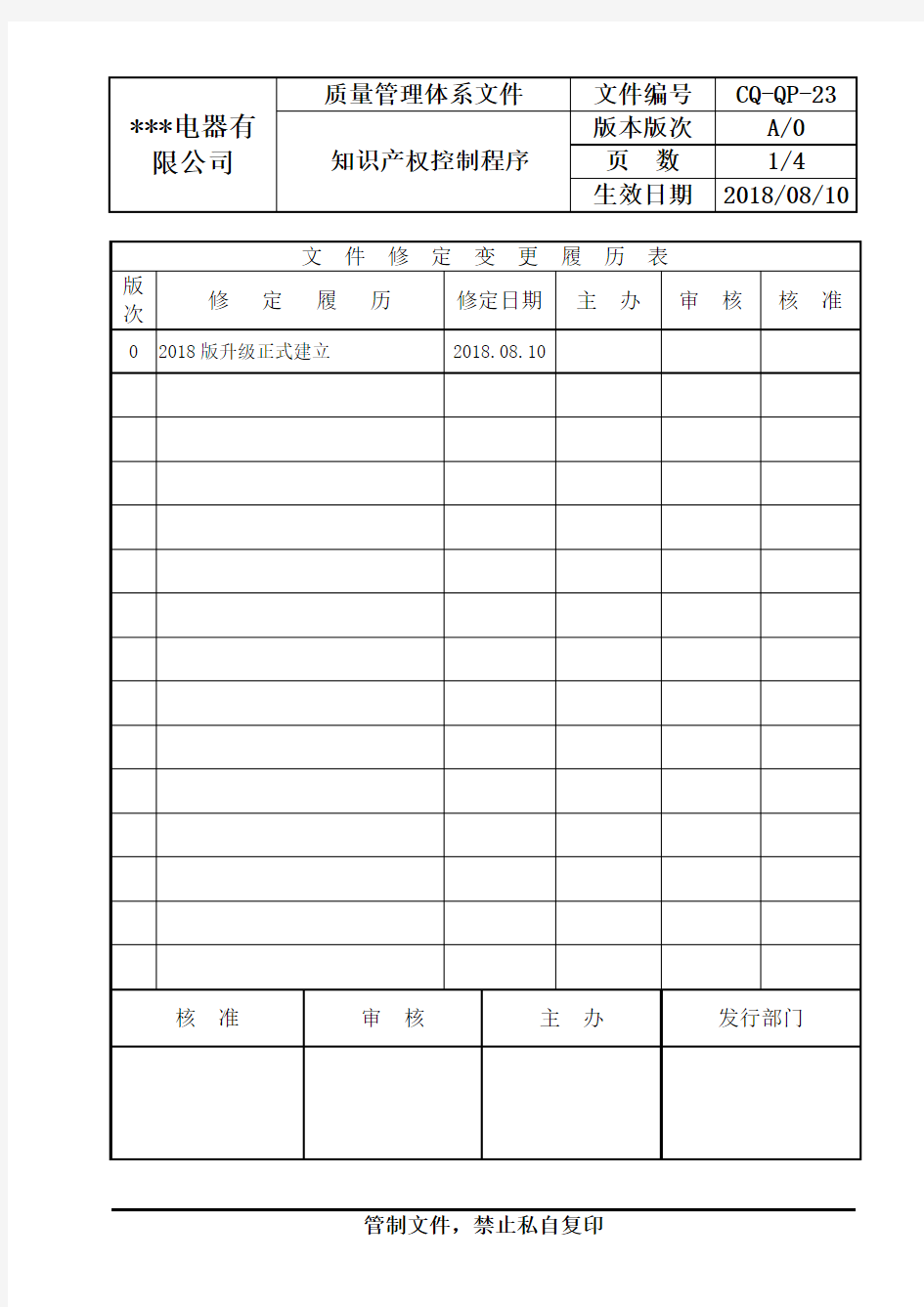 知识产权控制程序