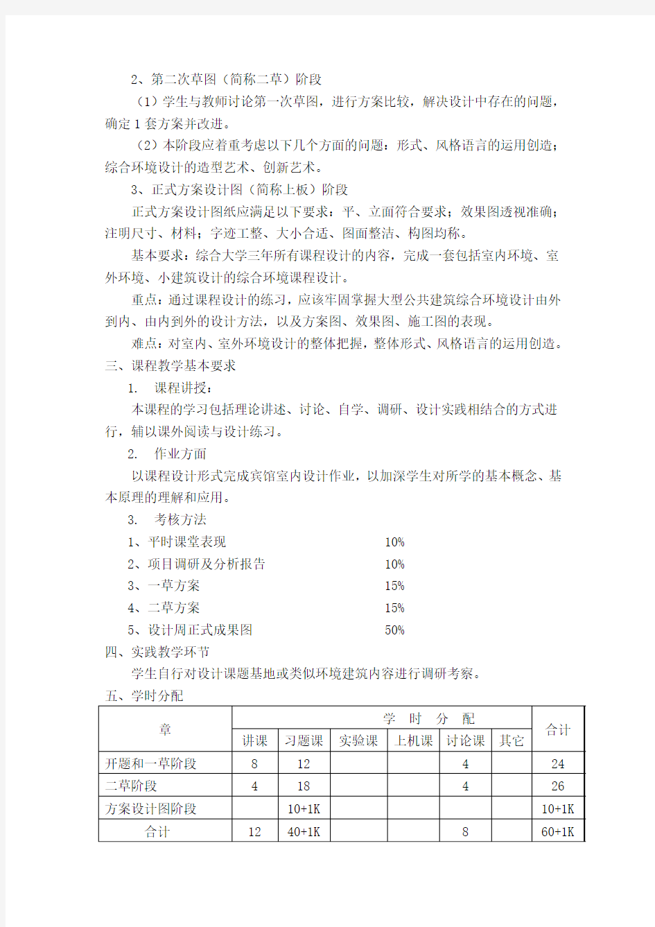 《综合环境设计》课程教学大纲