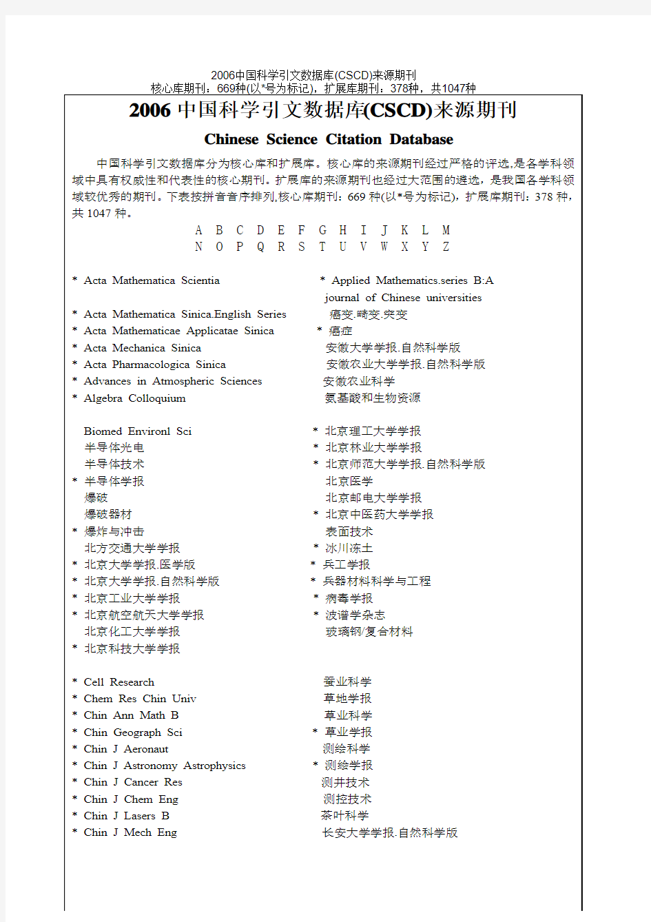 辽宁工程技术大学一级期刊名录