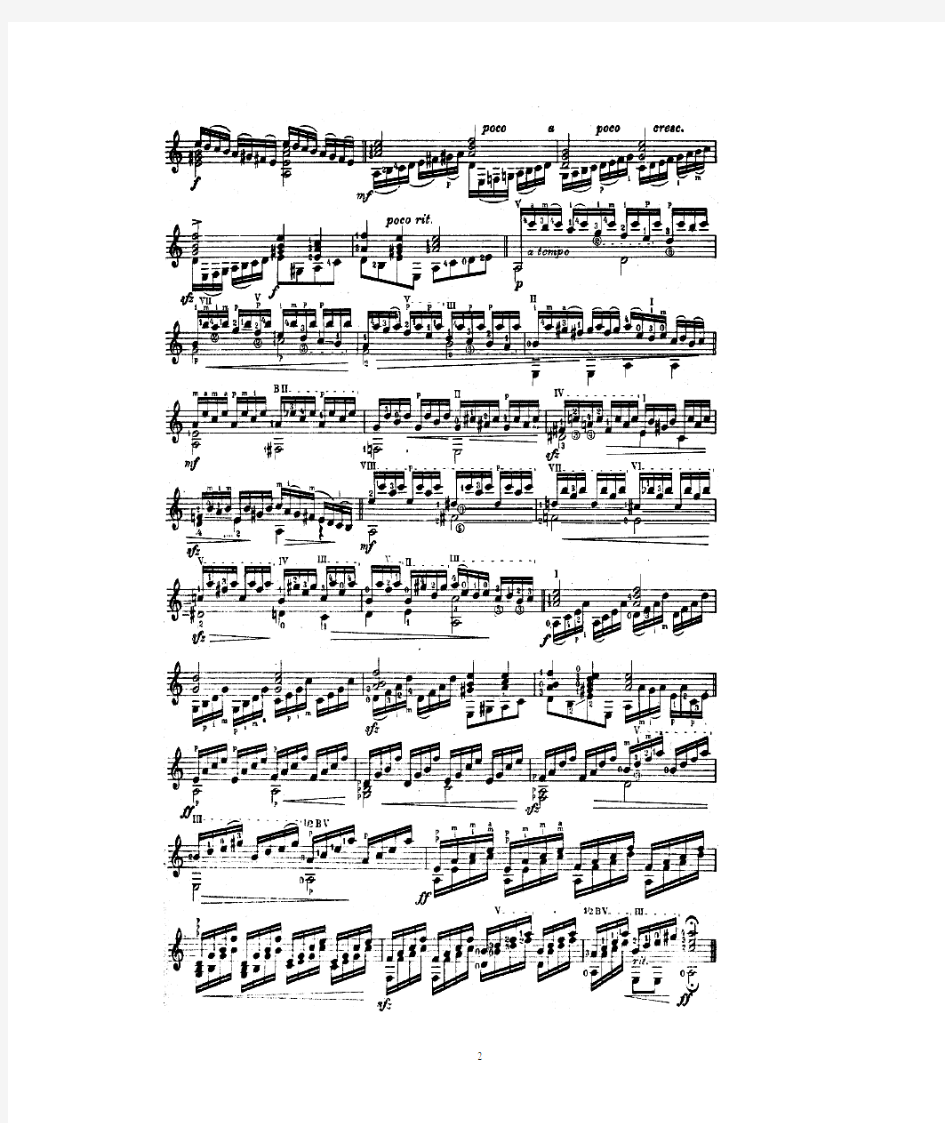 亨德尔作品《A小调帕萨卡利亚舞曲》Pasacaglia in A minor;G. F. Handel古典吉他谱