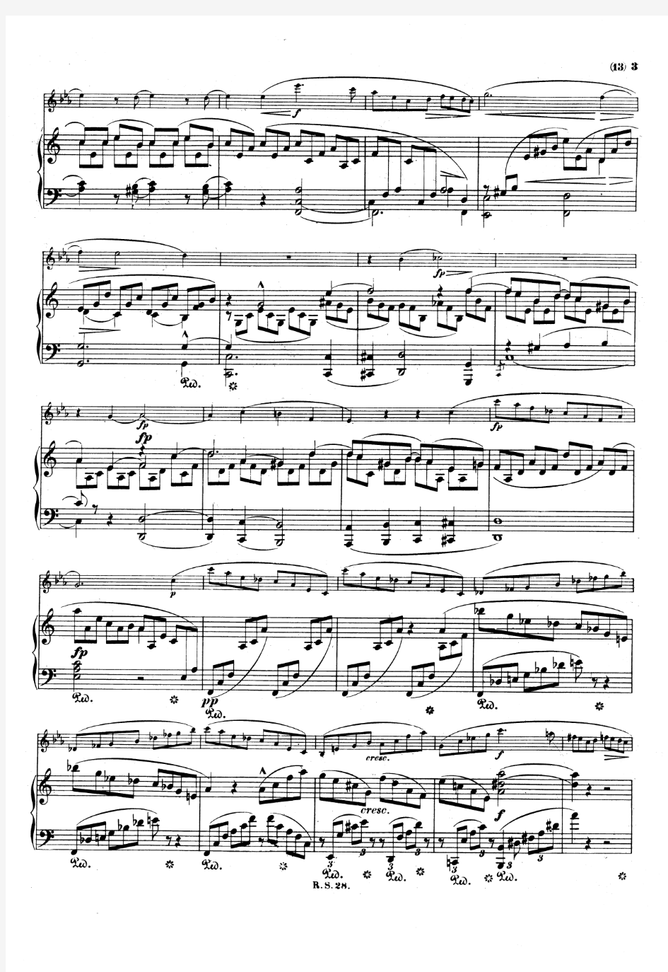 单簧管 舒曼幻想曲 op73 钢琴伴奏谱