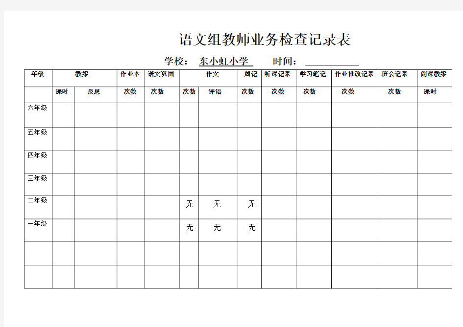 教师业务检查记录表1