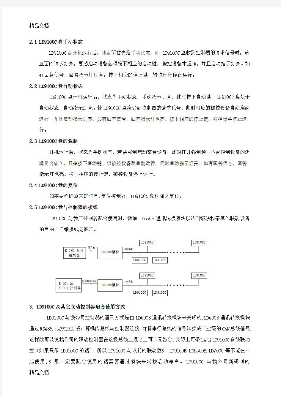 北京利达-LD9100C多线联动控制盘使用说明书资料