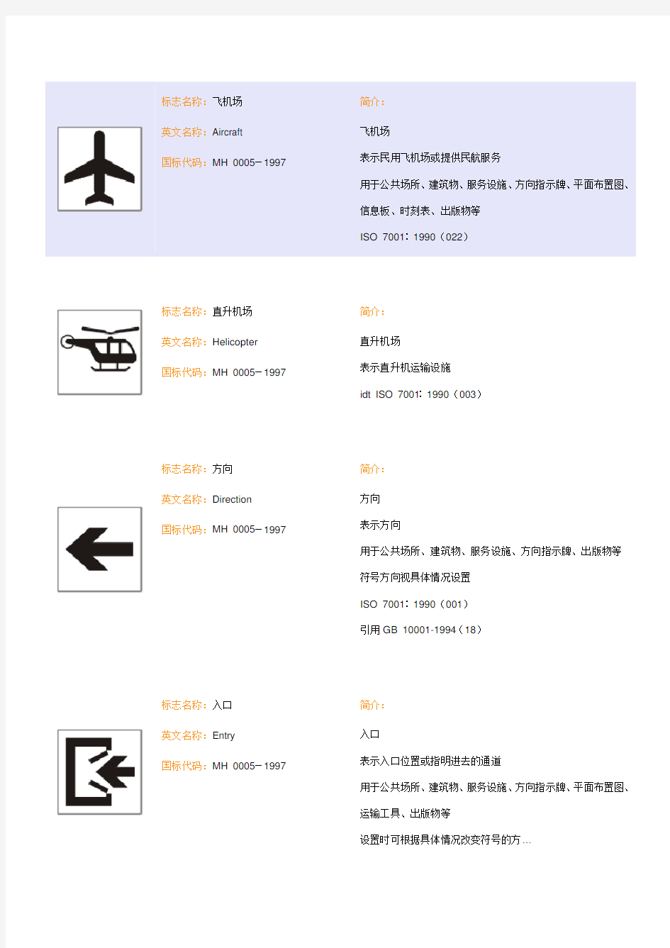 民用航空公共信息标志用图形符号