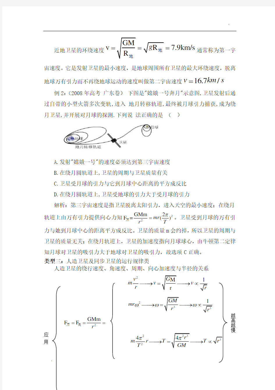 高中高考物理天体运动类高考题解策略