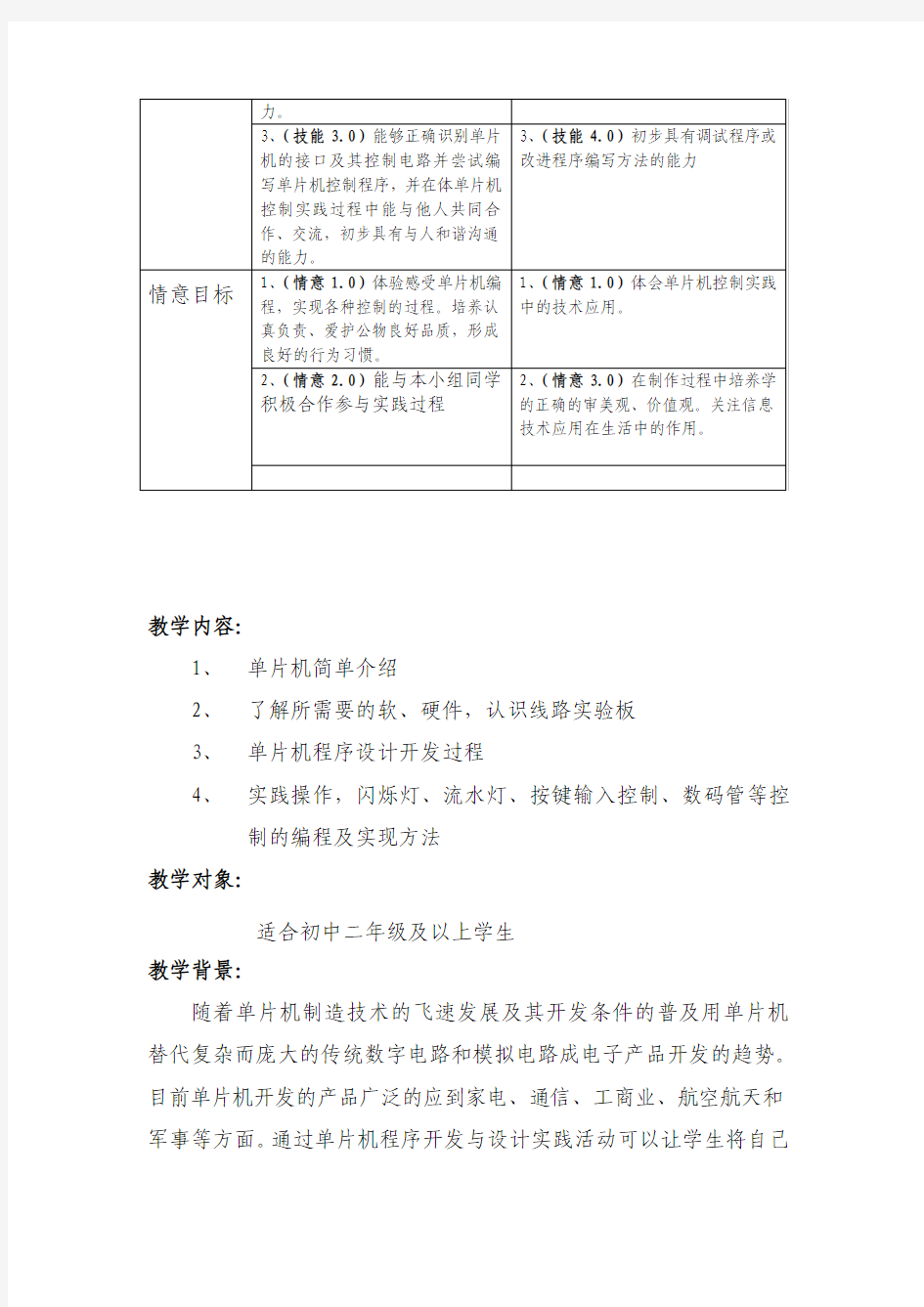 单片机活动课教学计划