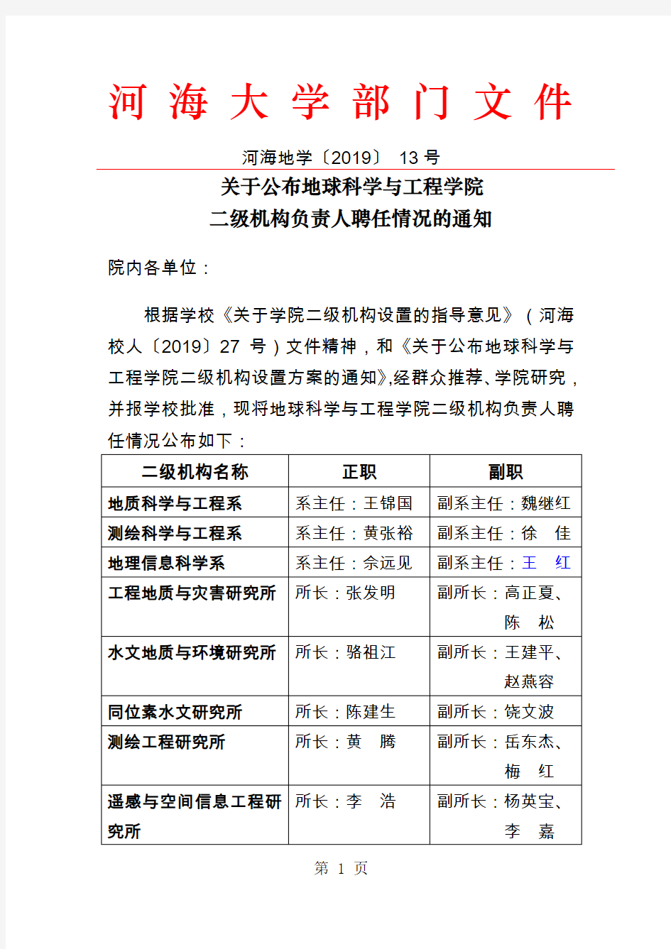 河海大学地理信息系统专业导师简要信息word资料10页