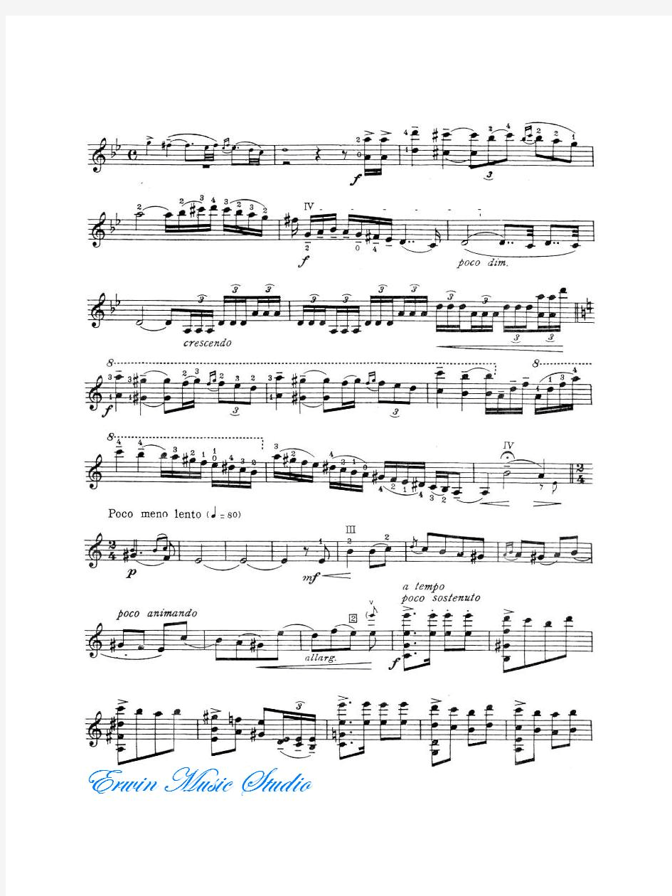 布洛赫 《尼岗》(即兴曲)选自小提琴与钢琴《美名大师》 小提琴曲谱 Violin   Ernest Bloch   Nigun