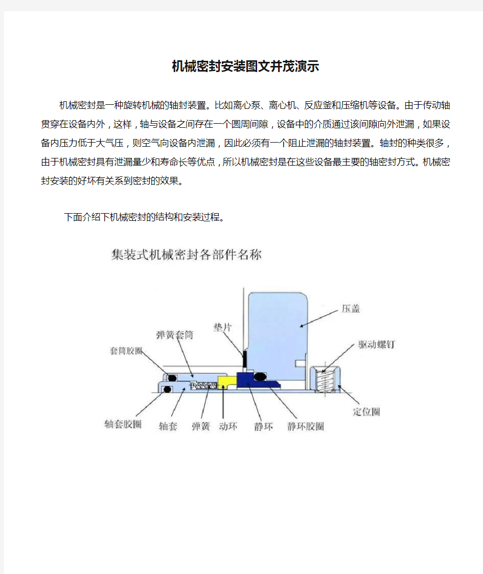 机械密封安装图文并茂演示