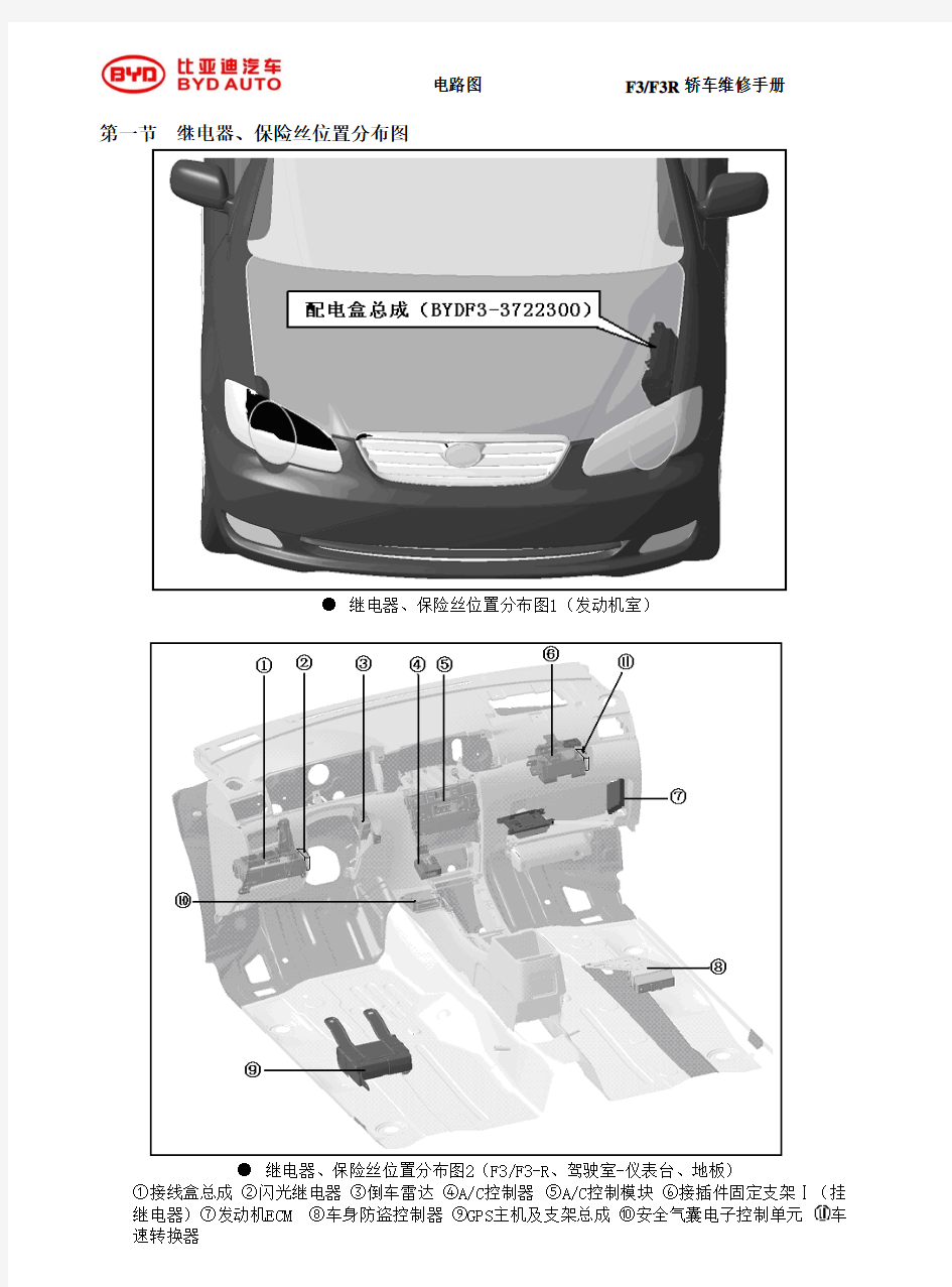 2010比亚迪F3 F3R全车电路图