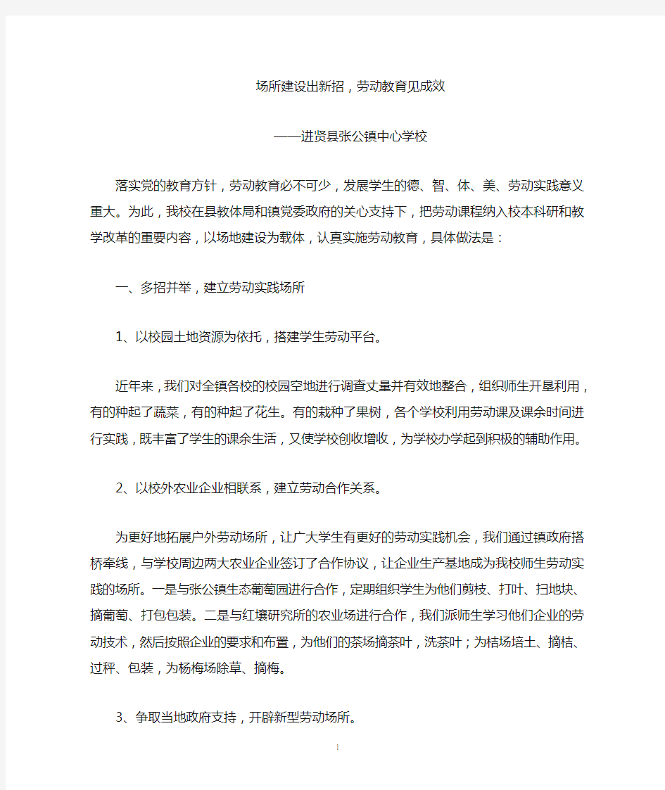 学校劳动教育总结