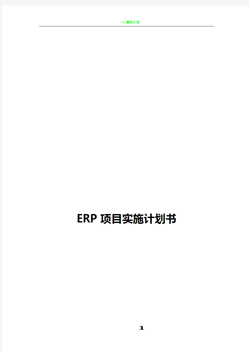 ERP项目实施计划书