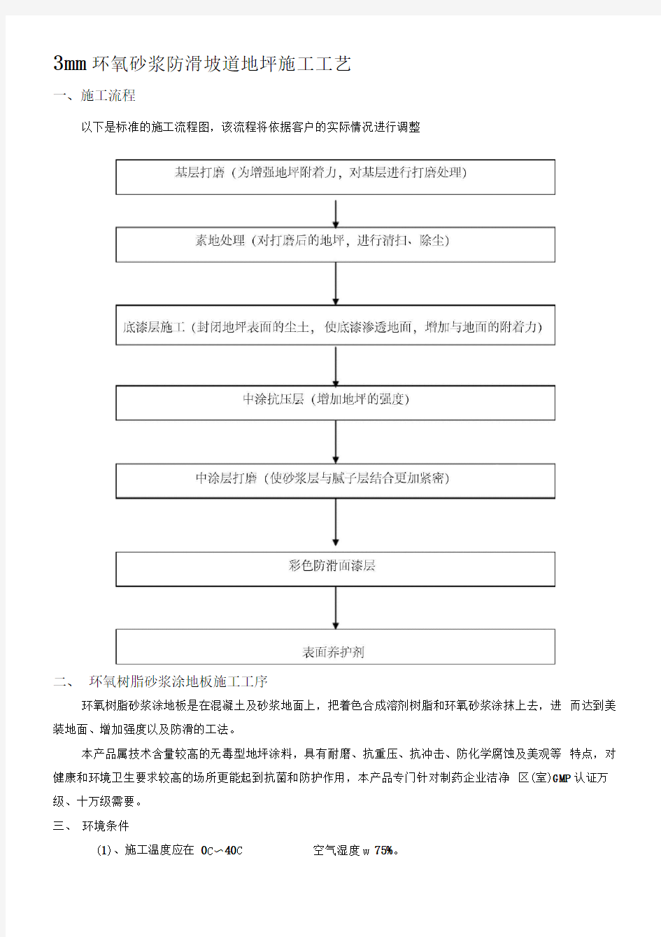 防滑坡道施工工序