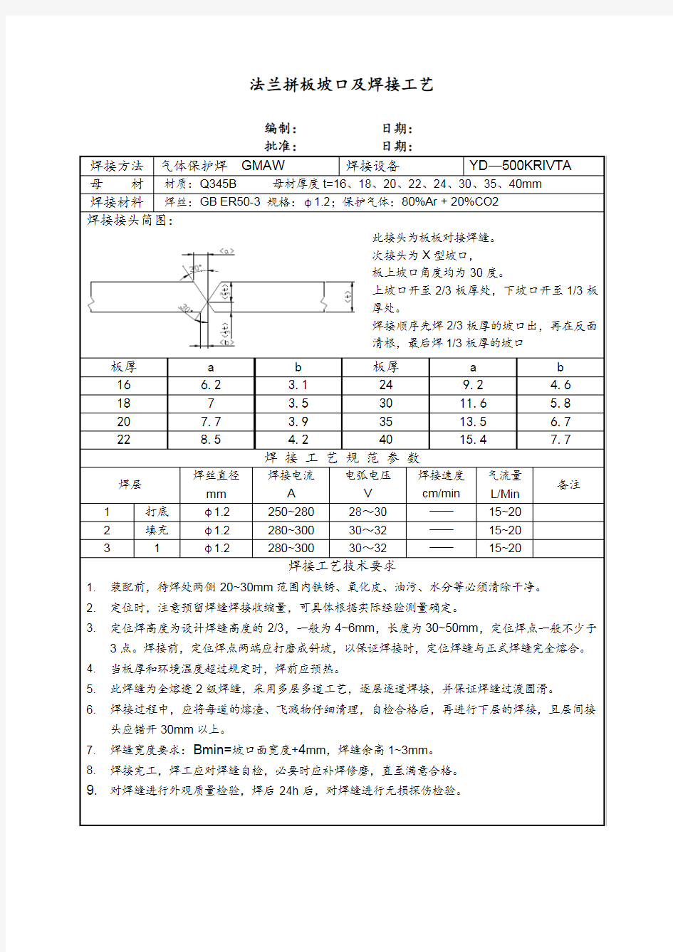 法兰拼板坡口及焊接工艺