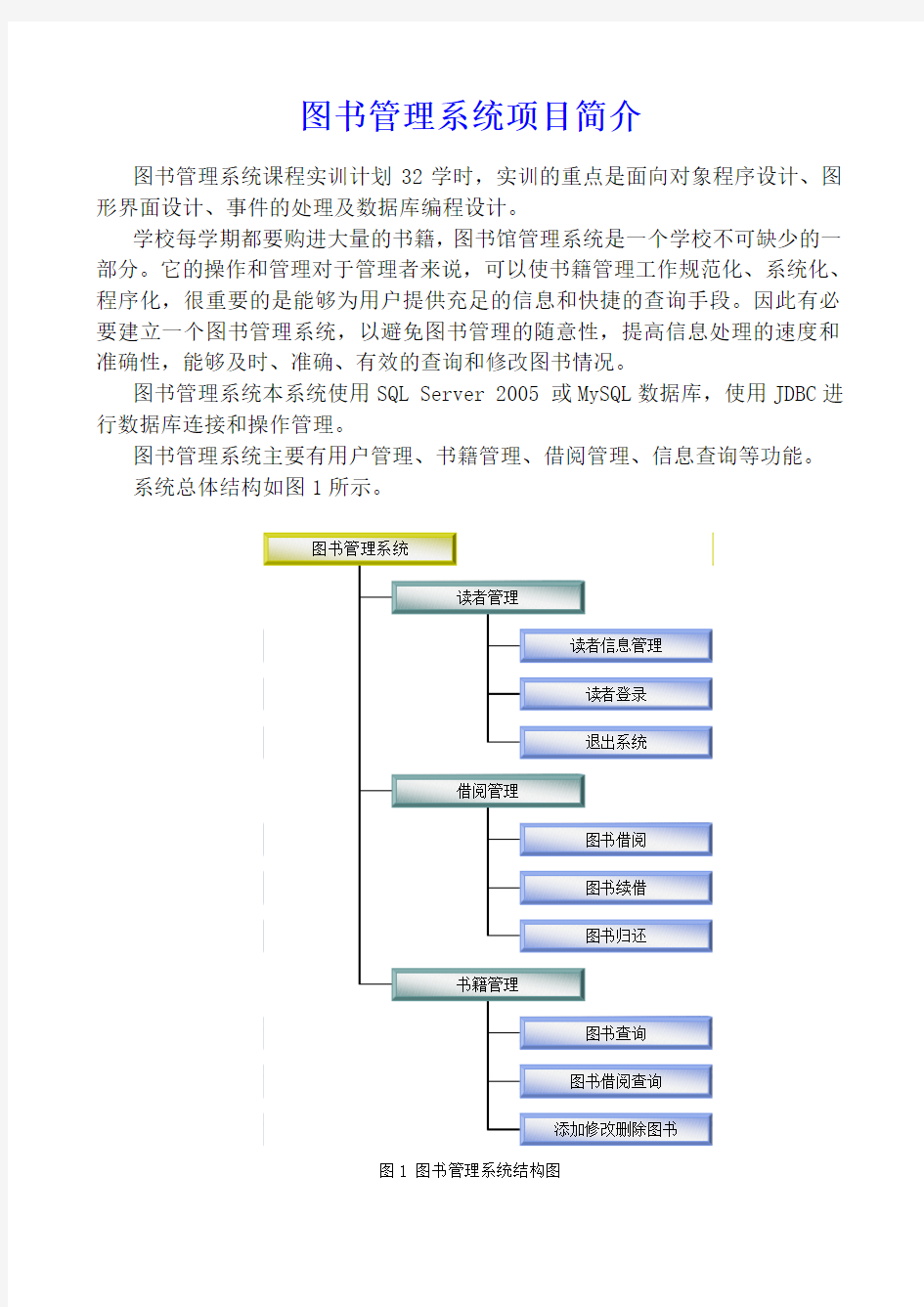 Java项目实训——图书管理系统