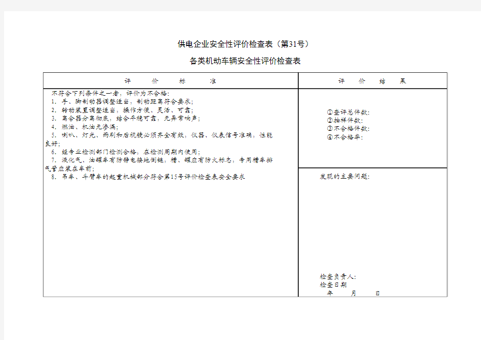 供电企业安全性评价检查表31