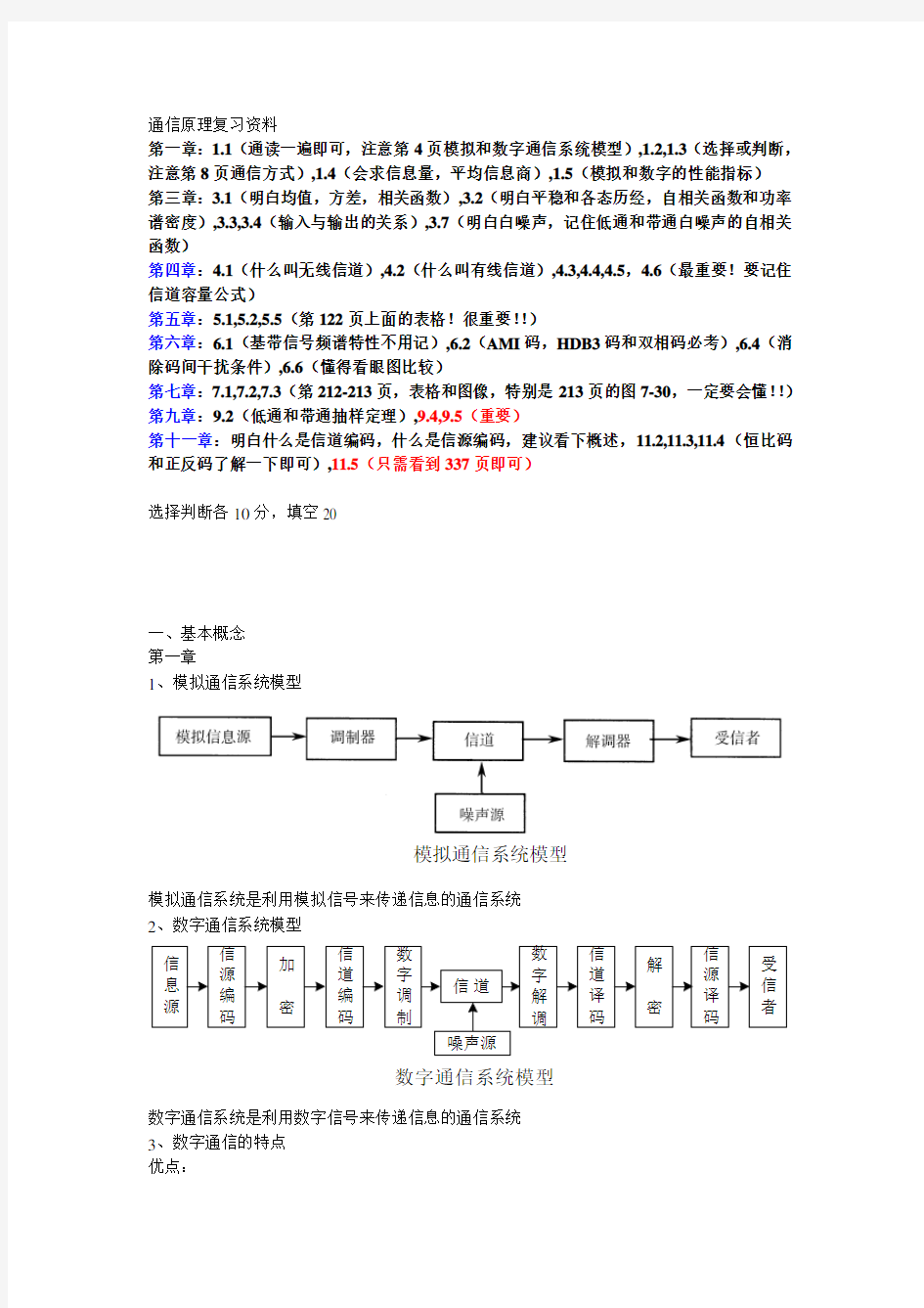 广东海洋大学通信原理期末复习资料