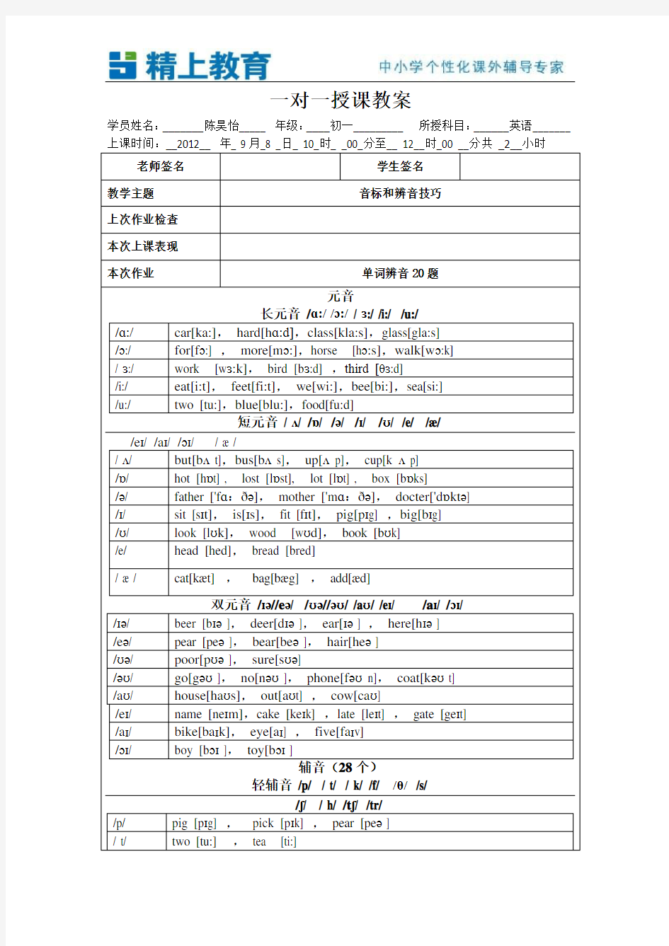 音标和辨音技巧