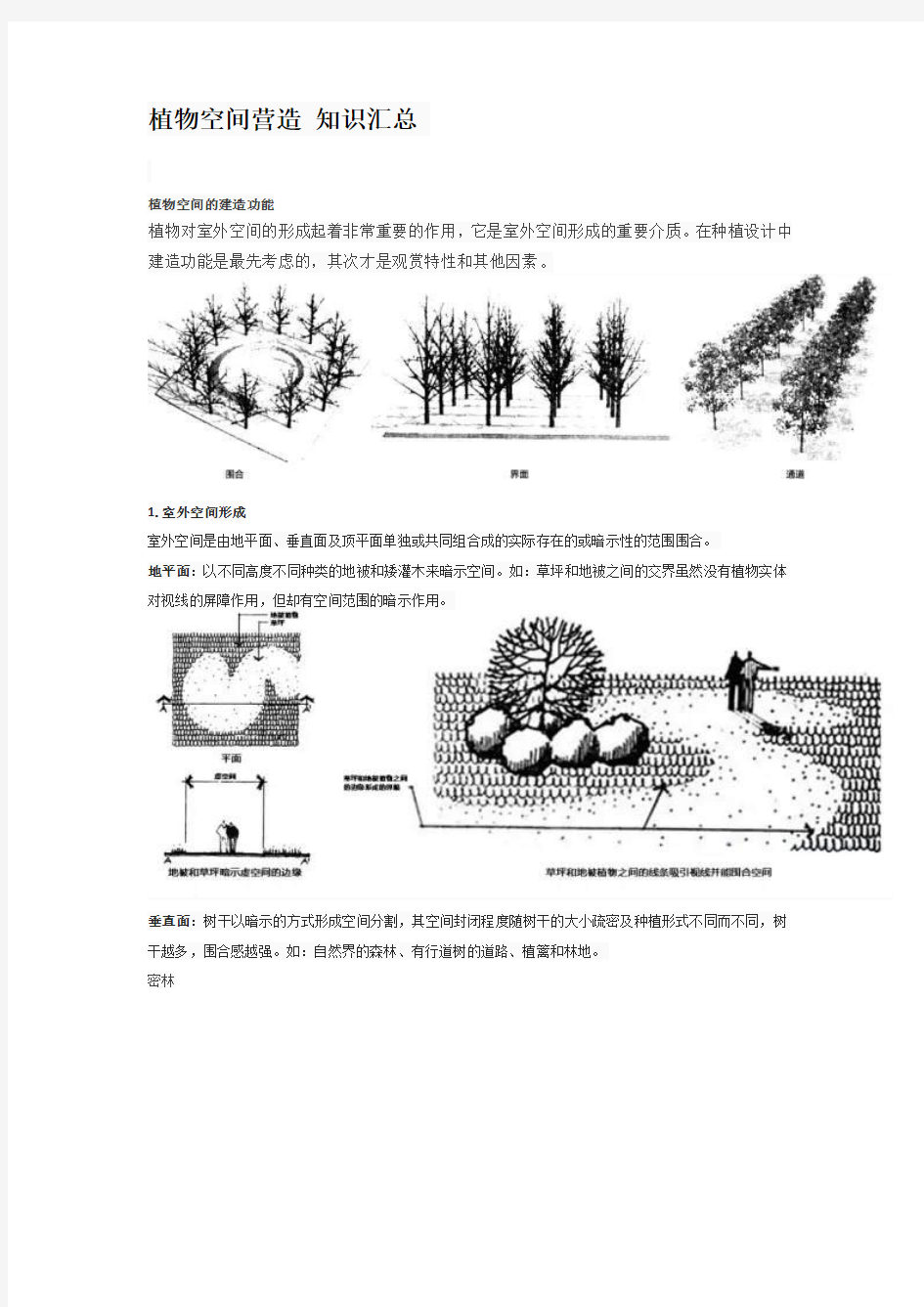 植物空间营造 知识汇总