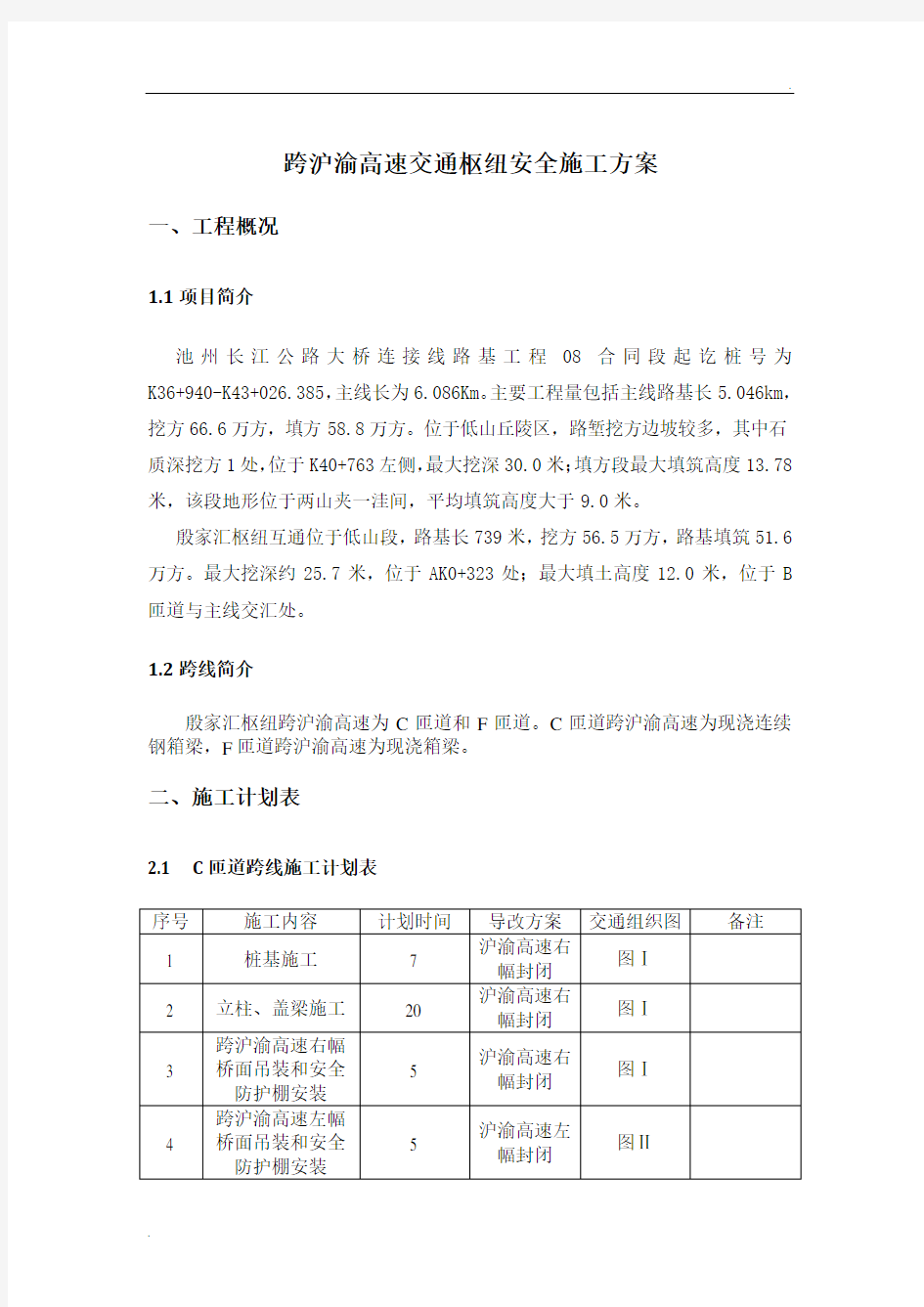 跨线施工安全专项方案