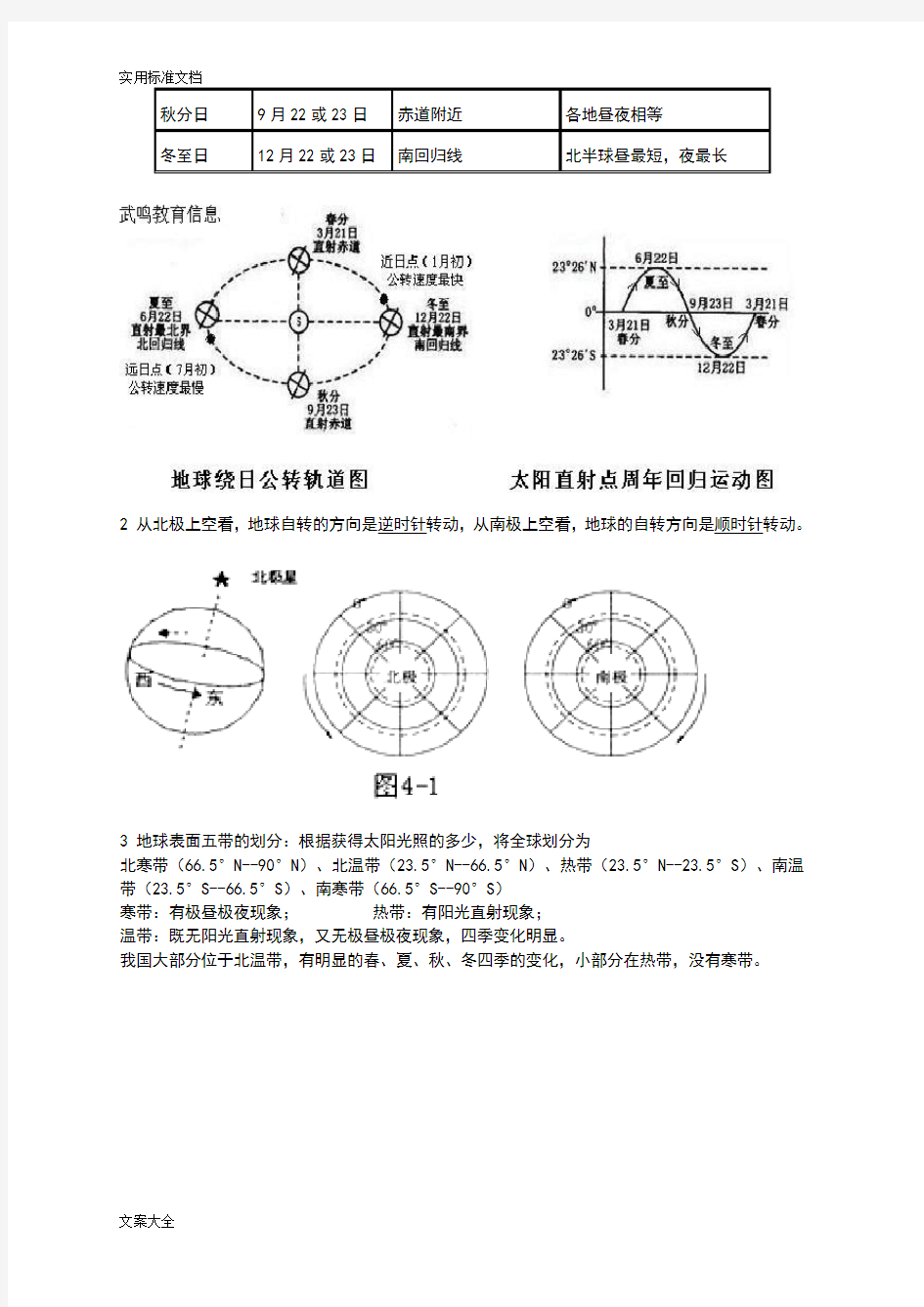 初一地理上册知识点整理