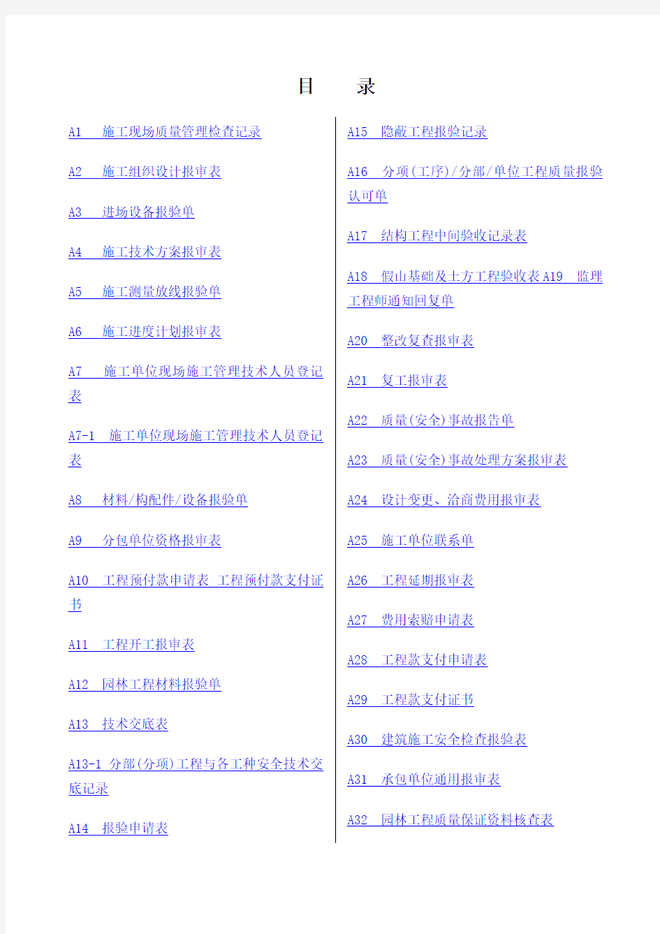 园林景观工程全套竣工资料