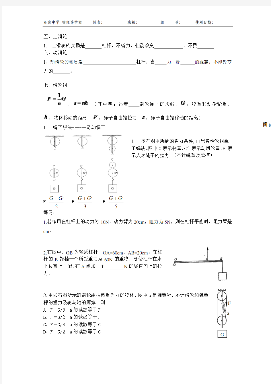 杠杆知识点总结