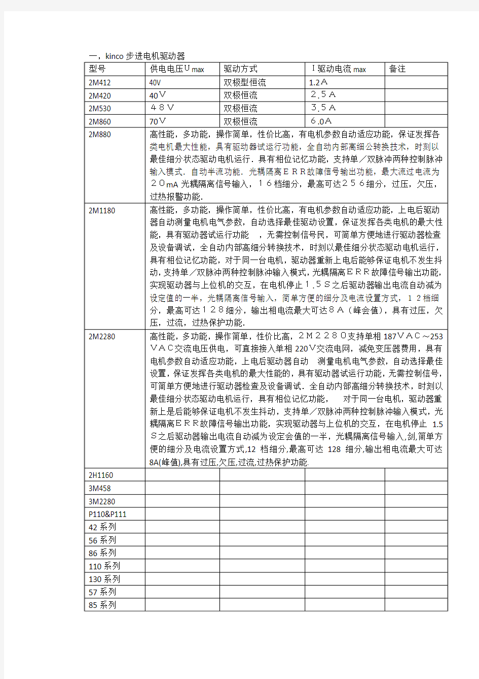 kinco步进电机驱动器