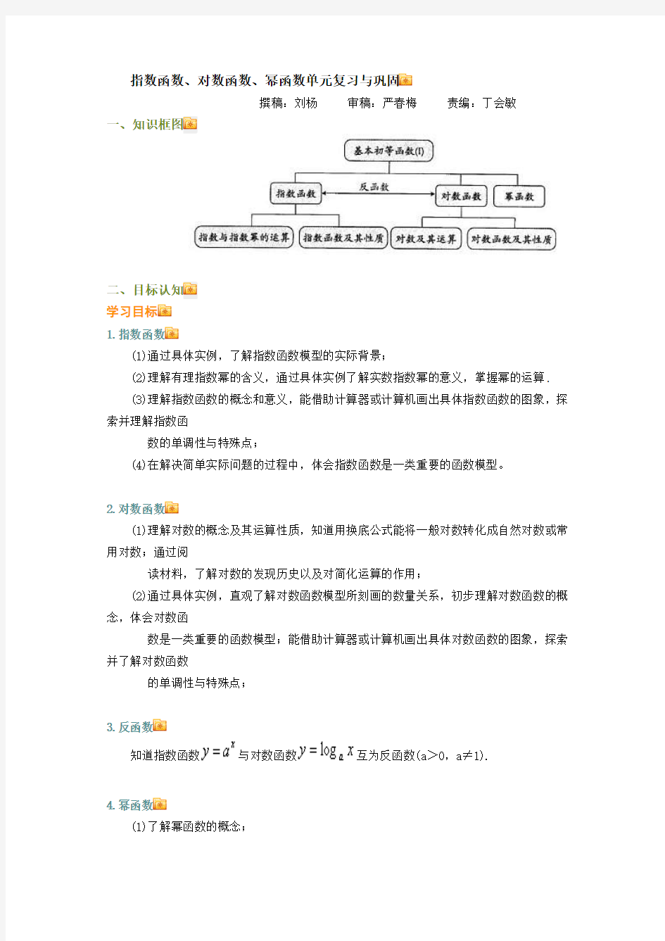 指数对数幂函数知识点汇总