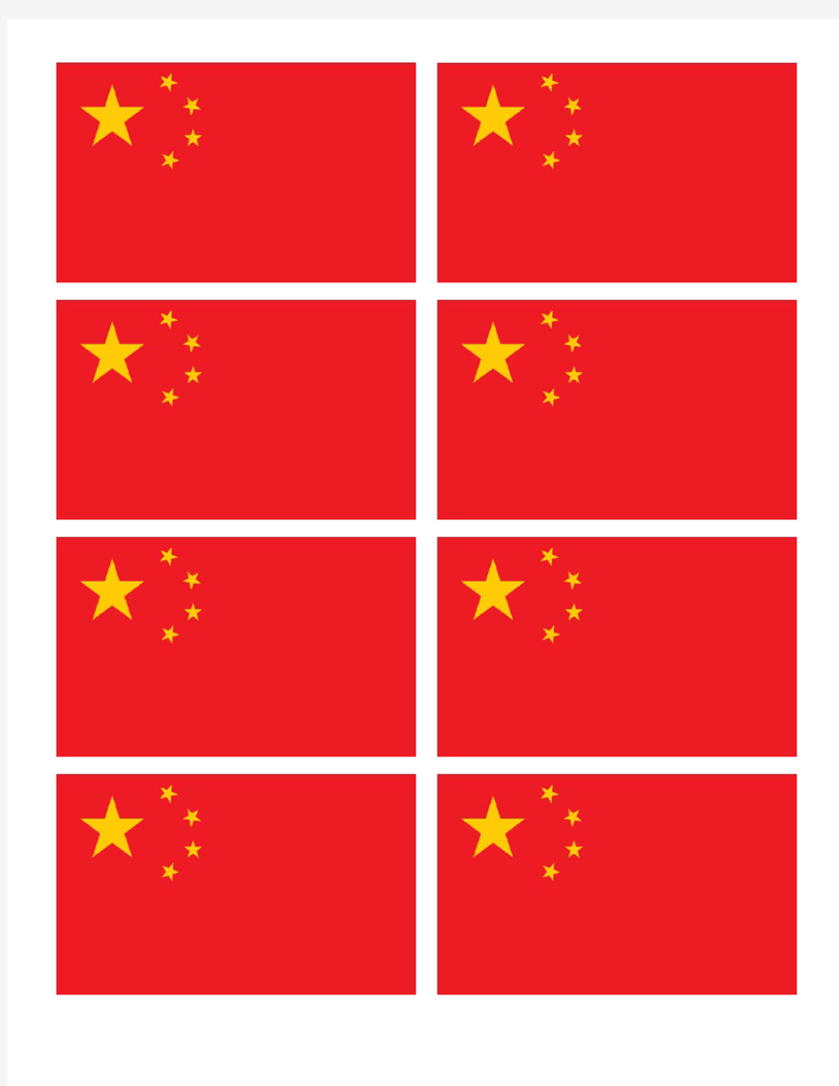 中华人民共和国国旗 China flag X8 折纸