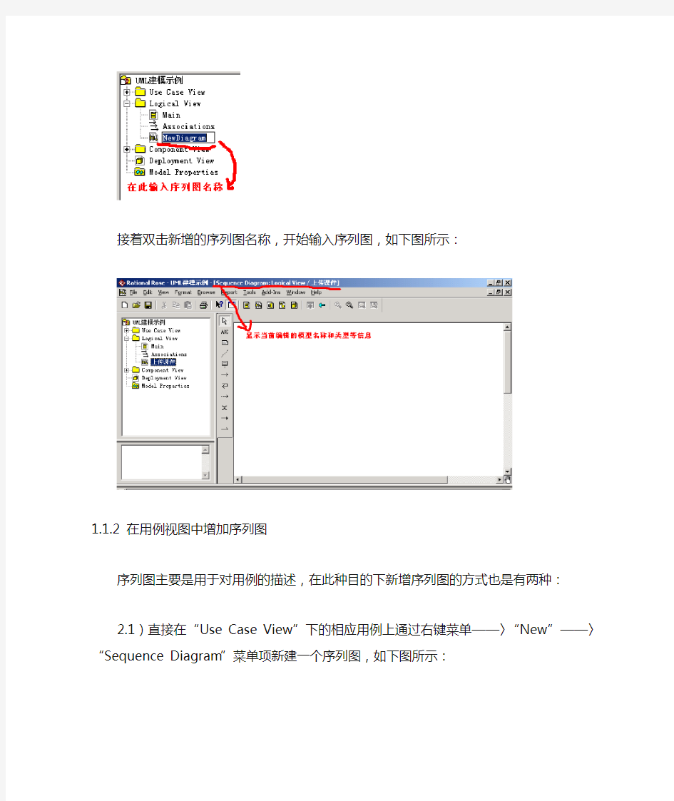 Rational Rose顺序图(序列图)的建模步骤