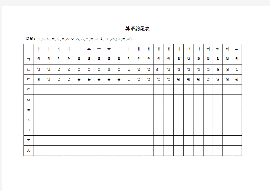 韩语韵尾表