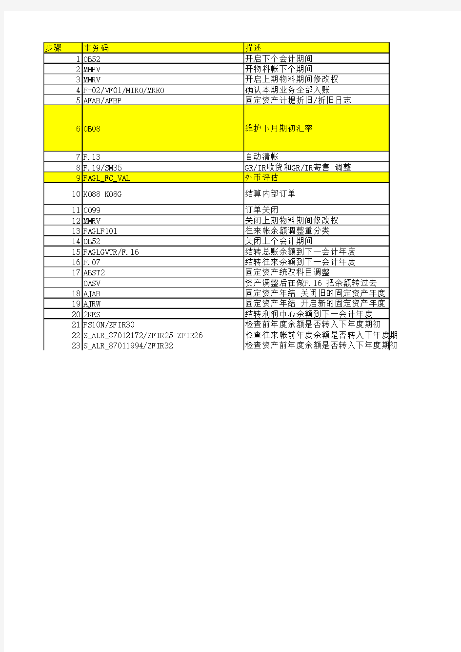 SAP-ERP月结-年结操作步骤