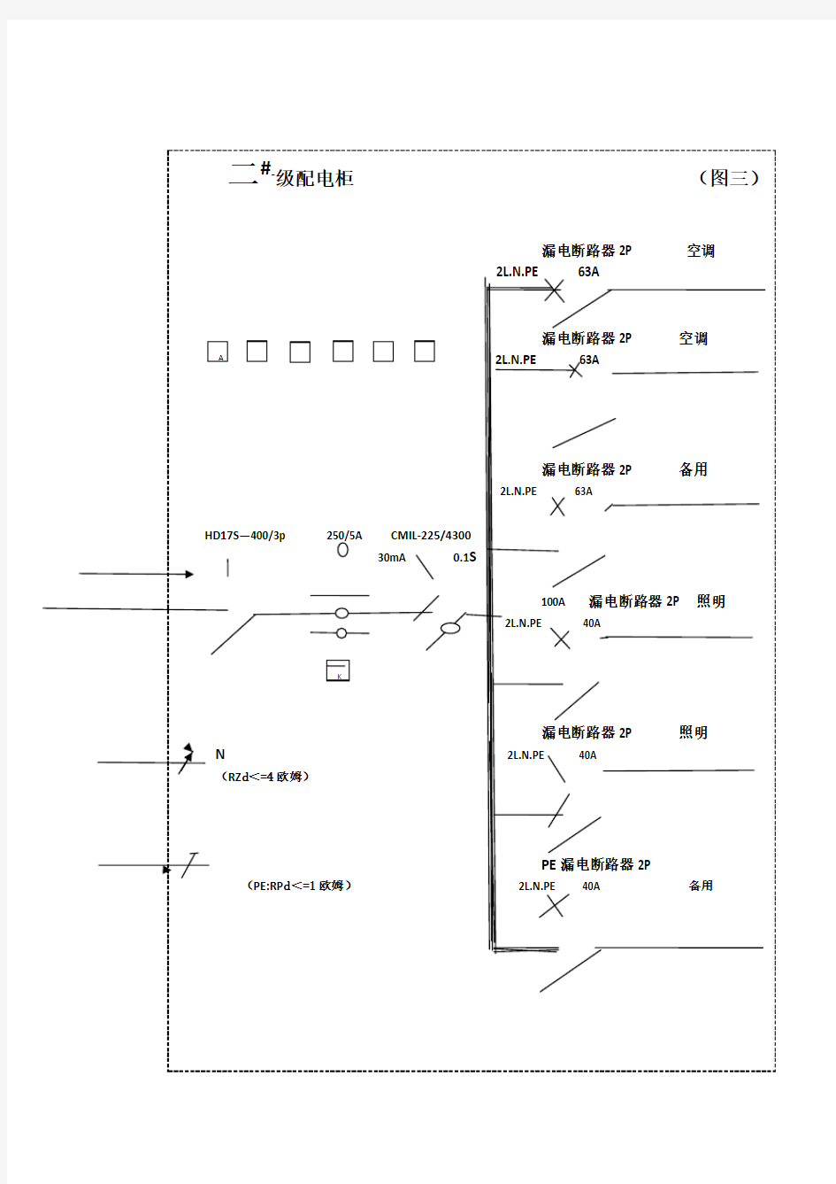 各种配电箱接线系统图