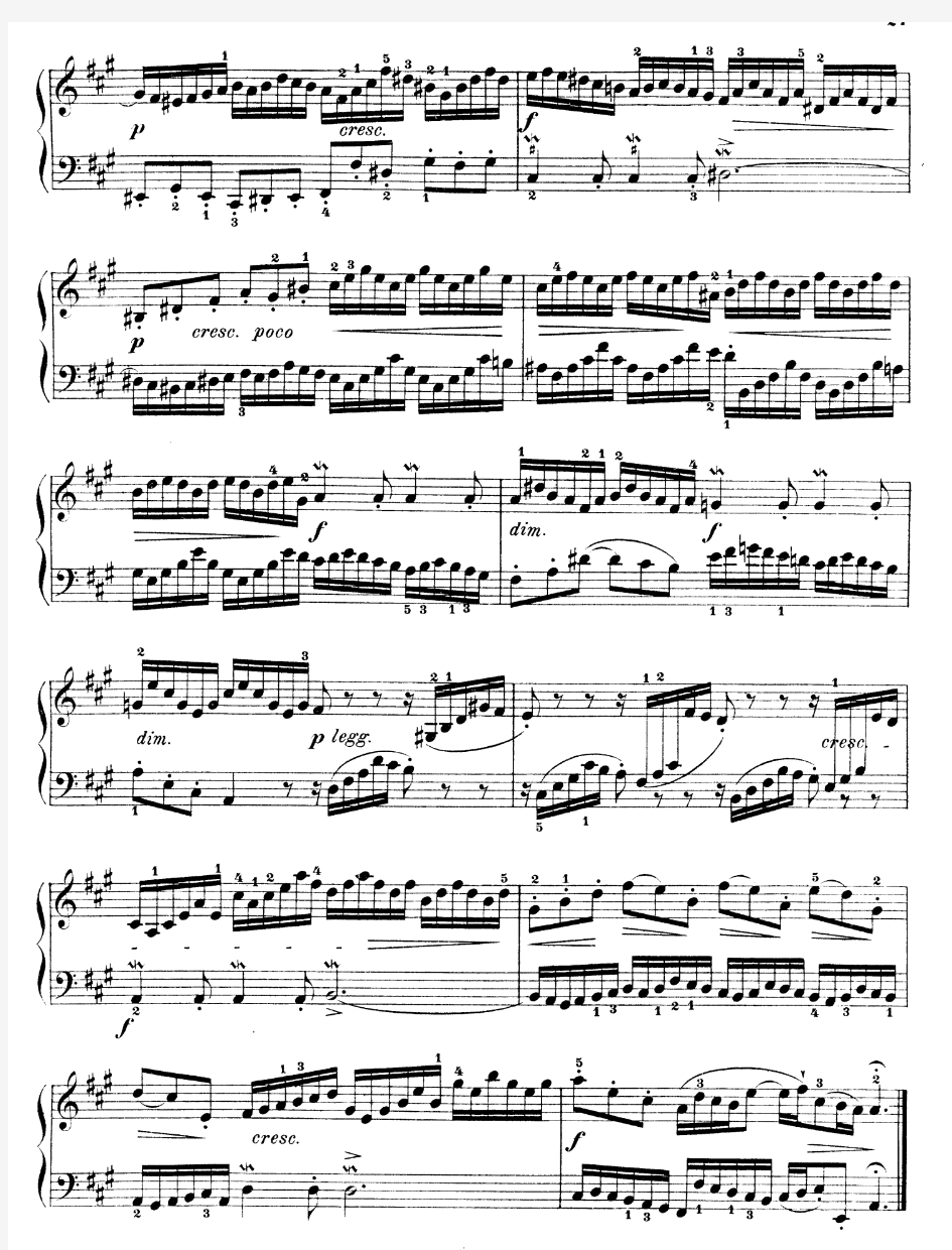 巴赫 二声部创意曲 BWV 772-786 第12首 带指法标记