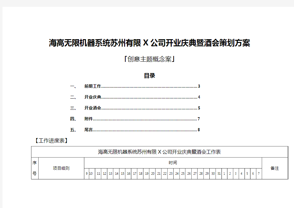 创意主题概念案开业酒会策划案