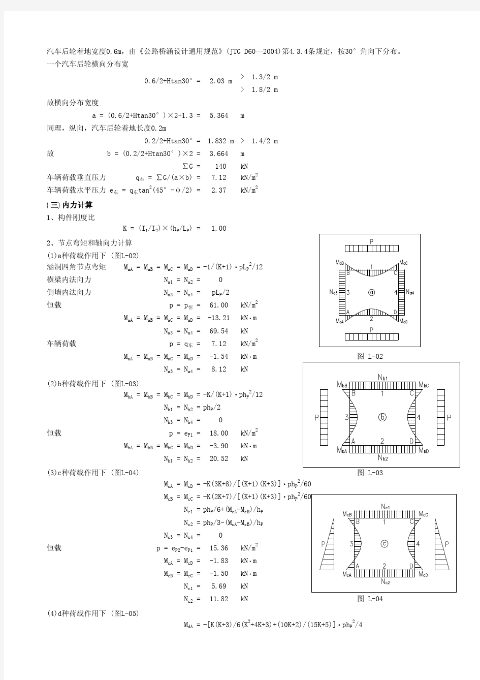 单孔2x2箱涵结构设计计算书
